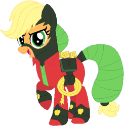 Size: 378x386 | Tagged: safe, artist:ra1nb0wk1tty, applejack, mistress marevelous, earth pony, pony, g4, female, looking at you, mare, open mouth, power ponies, solo