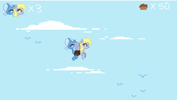 Size: 652x367 | Tagged: safe, derpy hooves, discord, trixie, pegasus, pony, g4, conjoined, female, food, fusion, fusion:derpy hooves, fusion:trixie, game, lesbian, mare, muffin, multiple heads, shipping, team work, the derp and muffinful trixie, tripy, tripy (fusion), two heads, video game, we have become one