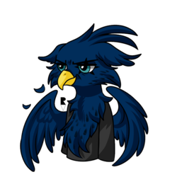 Size: 512x512 | Tagged: safe, artist:allocen, oc, oc only, oc:eid, griffon, eared griffon, fluffy, grumpy, male, solo, telegram sticker, wings