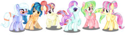 Size: 11416x3220 | Tagged: safe, artist:limedazzle, indigo zap, lemon zest, moondancer, sour sweet, sugarcoat, sunny flare, crystal pony, pony, equestria girls, g4, my little pony equestria girls: friendship games, absurd resolution, alternate mane six, alternate universe, crystallized, equestria girls ponified, ponified, shadow five, show accurate, simple background, transparent background, vector
