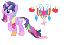 Size: 1024x619 | Tagged: safe, artist:xxxmlp-fimxxx, applejack, fluttershy, pinkie pie, rainbow dash, rarity, twilight sparkle, alicorn, pony, g4, appleflaritwidashpie, cutie mark, female, fusion, mane mix, mane six, mare, simple background, solo, twilight sparkle (alicorn), white background