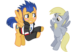 Size: 829x566 | Tagged: safe, artist:chainchomp2 edits, artist:tootootaloo, edit, derpy hooves, flash sentry, pony, g4, best friends, friendshipping, simple background, white background