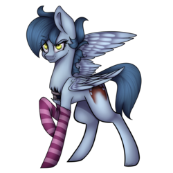 Size: 3200x3200 | Tagged: safe, artist:yeadatchantilly, oc, oc only, pegasus, pony, robot, robot pony, clothes, female, high res, mare, simple background, socks, solo, striped socks, transparent background