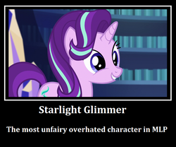 Size: 800x666 | Tagged: safe, starlight glimmer, pony, g4, demotivational poster, female, meme, misspelling, op wants attention, smiling, solo