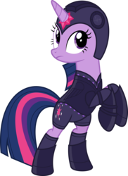 Size: 6400x8769 | Tagged: safe, artist:parclytaxel, twilight sparkle, alicorn, pony, g4, .svg available, absurd resolution, amputee, armor, bipedal, commission, crossover, crystal, female, frown, helmet, mare, mega man (series), prosthetic limb, prosthetics, rearing, simple background, solo, steel, transparent background, twilight sparkle (alicorn), vector