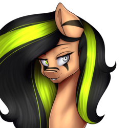 Size: 4200x4200 | Tagged: safe, artist:yeadatchantilly, oc, oc only, earth pony, pony, absurd resolution, bust, female, heterochromia, mare, portrait, simple background, solo, transparent background