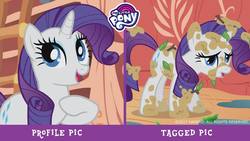 Size: 1280x720 | Tagged: safe, rarity, pony, g4, official, female, my little pony logo, solo