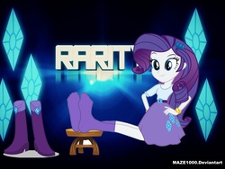 Size: 2000x1500 | Tagged: safe, artist:maze1000, rarity, equestria girls, g4, boots, bracelet, clothes, cute, female, gem, high heel boots, implied foot fetish, jewelry, skirt, socks, solo