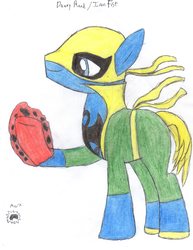 Size: 2550x3300 | Tagged: safe, artist:aridne, pony, high res, iron fist, marvel, ponified, solo, traditional art