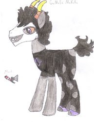 Size: 2550x3300 | Tagged: safe, artist:aridne, pony, capricorn, clothes, colored pencil drawing, face paint, gamzee makara, high res, homestuck, male, ponified, solo, stallion, traditional art, troll (homestuck)