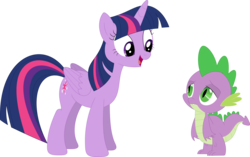 Size: 3595x2258 | Tagged: safe, artist:porygon2z, spike, twilight sparkle, alicorn, dragon, pony, g4, what about discord?, high res, simple background, transparent background, twilight sparkle (alicorn), vector
