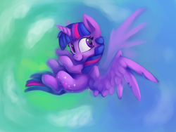 Size: 4000x3000 | Tagged: safe, artist:lilfunkman, twilight sparkle, alicorn, pony, g4, female, flying, mare, solo, twilight sparkle (alicorn)