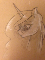 Size: 500x667 | Tagged: artist needed, source needed, safe, princess luna, g4, bust, female, monochrome, sketch, solo, traditional art