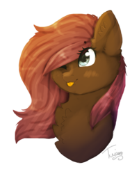 Size: 709x885 | Tagged: safe, artist:twinkepaint, oc, oc only, pony, bust, female, mare, one eye closed, portrait, simple background, solo, tongue out, transparent background, wink