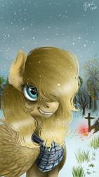 Size: 720x1280 | Tagged: safe, artist:black-opal1, oc, oc only, pegasus, pony, female, mare, snow, solo