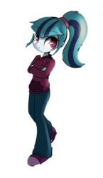 Size: 2000x3450 | Tagged: safe, artist:lightningnickel, edit, sonata dusk, equestria girls, g4, female, high res, ponytail, simple background, solo, transparent background