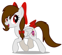 Size: 4850x4300 | Tagged: safe, artist:rsa.fim, oc, oc only, oc:whisper hope, pegasus, pony, absurd resolution, bow, cutie mark, female, mexican, red eyes, ribbon, simple background, solo, tail bow, tail wrap, transparent background, trotting, unitárium, vector