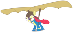 Size: 6780x3000 | Tagged: safe, artist:brony-works, apple bloom, earth pony, pony, g4, absurd resolution, clothes, female, goggles, hang glider, simple background, solo, transparent background, uniform, vector, wonderbolts uniform