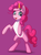 Size: 1485x2000 | Tagged: safe, artist:taneysha, pinkie pie, pony, unicorn, g4, clothes, costume, cute, diapinkes, female, get, index get, pale belly, pink background, rearing, simple background, smiling, solo, white belly, x0000 milestone, x00000 milestone