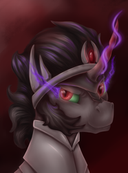Size: 3266x4400 | Tagged: safe, artist:ellen124, king sombra, pony, unicorn, g4, armor, high res, male, solo