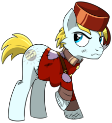 Size: 1263x1384 | Tagged: safe, artist:x-blackpearl-x, oc, oc only, oc:klondike, bruised, clothes, cosplay, costume, disney, ducktales, raised hoof, scrooge mcduck, simple background, solo, transparent background, young
