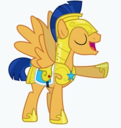 Size: 422x446 | Tagged: safe, artist:jeatz-axl, screencap, flash sentry, pegasus, pony, g4, armor, cropped, cute, diasentres, eyes closed, helmet, male, pointing, solo, spread wings, vector, wings