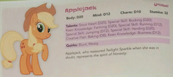 Size: 1272x566 | Tagged: safe, applejack, g4, official, tails of equestria, text