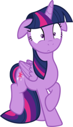 Size: 929x1617 | Tagged: safe, artist:badumsquish, derpibooru exclusive, twilight sparkle, alicorn, pony, g4, :<, female, floppy ears, folded wings, frown, leaning back, mare, nervous, raised hoof, raised leg, scared, simple background, solo, tail between legs, transparent background, twilight sparkle (alicorn), vector, wide eyes, worried