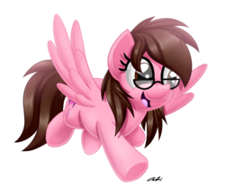 Size: 865x750 | Tagged: safe, artist:iheartjapan789, oc, oc only, oc:sparkle bliss, pegasus, pony, female, glasses, mare, open mouth, simple background, solo, transparent background