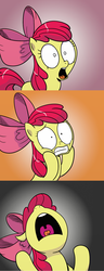 Size: 692x1800 | Tagged: source needed, safe, artist:doublewbrothers, edit, apple bloom, g4, comic, female, reaction image, solo