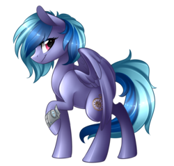 Size: 1709x1633 | Tagged: safe, artist:scarlet-spectrum, oc, oc only, oc:luminosity, pegasus, pony, commission, female, looking back, mare, raised hoof, simple background, solo, transparent background