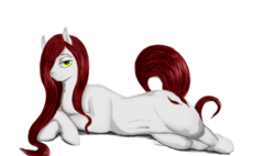 Size: 1280x725 | Tagged: safe, artist:blackonyxstar, oc, oc only, oc:marie mord, pony, belly button, looking at you, on side, simple background, smiling, solo, transparent background