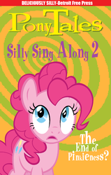 Size: 852x1340 | Tagged: artist needed, safe, edit, pinkie pie, series:pony tales, g4, cover art, fake, female, looking up, parody, silly sing along 2, solo, the end of pinkieness, the end of pinkieness?, veggietales