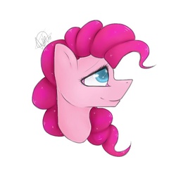 Size: 698x698 | Tagged: safe, artist:doodlepaintdraws, pinkie pie, earth pony, pony, g4, bust, colored pupils, female, portrait, simple background, solo, white background