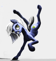 Size: 900x972 | Tagged: safe, artist:ponsce, limestone pie, earth pony, pony, g4, angry, backbend, bucking, female, flexible, solo