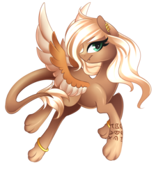 Size: 1885x2100 | Tagged: safe, artist:scarlet-spectrum, oc, oc only, oc:vite, pony, sphinx, bracelet, commission, ear piercing, fangs, female, jewelry, looking at you, mare, piercing, simple background, smiling, solo, sphinx oc, transparent background
