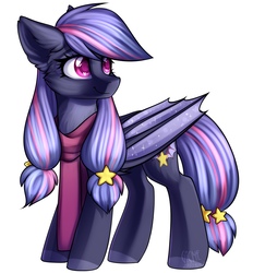 Size: 2413x2599 | Tagged: safe, artist:gicme, oc, oc only, oc:starway, bat pony, pony, clothes, female, full body, high res, scarf, simple background, solo