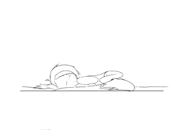 Size: 2000x1500 | Tagged: safe, artist:lofis, fluttershy, g4, black and white, eyes closed, female, grayscale, hooves to the chest, lying down, monochrome, on side, sketch, sleeping, solo