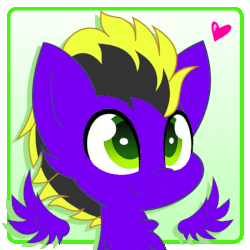Size: 600x600 | Tagged: safe, artist:sohmasatori, part of a set, oc, oc only, pegasus, pony, animated, colored pupils, commission, cute, floating wings, gif, heart, male, solo, stallion, ych result