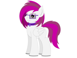 Size: 4000x3000 | Tagged: safe, artist:coramino, oc, oc only, pegasus, pony, collar, commission, glasses, high res, simple background, solo, transparent background