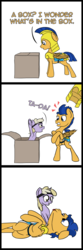 Size: 1500x4500 | Tagged: safe, artist:aaronmk, dinky hooves, flash sentry, g4, box, comic, cute, diasentres, dinkabetes, high res, implied flashderp, simple background, white background