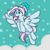 Size: 1024x1024 | Tagged: safe, artist:yoshimarsart, oc, oc only, oc:snow angel, pegasus, pony, cap, female, flying, hat, mare, solo, watermark