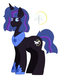 Size: 1369x1660 | Tagged: safe, artist:magsalis, oc, oc only, pony, unicorn, hoof shoes, magical lesbian spawn, offspring, parent:nightmare moon, parent:twilight sparkle, parents:twimoon, simple background, solo, transparent background