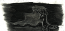 Size: 1926x938 | Tagged: safe, artist:darthcraftus, princess luna, alicorn, pony, g4, charcoal (medium), female, mare, monochrome, solo, traditional art