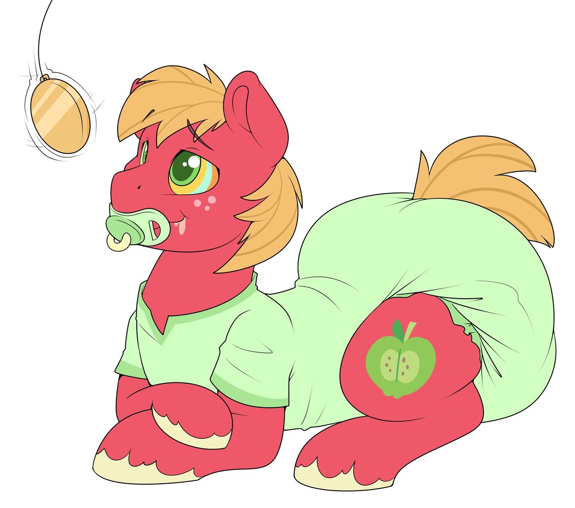 earth <b>pony</b>, <b>pony</b>, g4, adult foal, cute, diaper, drool, hypnosis, macabetes,...