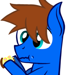 Size: 1000x1000 | Tagged: safe, artist:toyminator900, oc, oc only, oc:bizarre song, pony, flower, food, munching, pizza, simple background, solo, transparent background