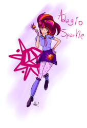 Size: 960x1408 | Tagged: safe, artist:sonatablaze, oc, oc only, oc:adagio sparkle, human, equestria girls, g4, my little pony equestria girls: rainbow rocks, boots, clothes, female, fusion, fusion:adagilight, fusion:adagio dazzle, fusion:twilight sparkle, gem, leggings, looking at you, pleated skirt, ponytail, shirt, shoes, simple background, siren gem, skirt, solo, transparent background