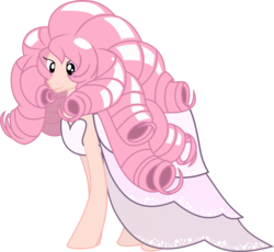 Size: 2443x2247 | Tagged: safe, artist:orin331, earth pony, gem (race), gem pony, pony, clothes, disguise, disguised alicorn, disguised diamond, dress, female, high res, mare, ponified, rose quartz (steven universe), simple background, solo, steven universe, transparent background
