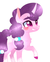 Size: 417x522 | Tagged: safe, artist:pandemiamichi, sugar belle, earth pony, pony, unicorn, g4, blushing, colored hooves, female, simple background, smiling, solo, transparent background
