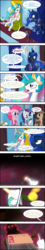 Size: 898x5000 | Tagged: safe, artist:brisineo, pinkie pie, princess celestia, princess luna, rarity, pony, g4, /mlp/, 4chan, 4chan cup, 4chan cup scarf, bloodshot eyes, clothes, comic, food, glowing eyes, high res, jersey, kek, messy mane, pepe the frog, salt, scarf, sitting, smiling, stadium, throne